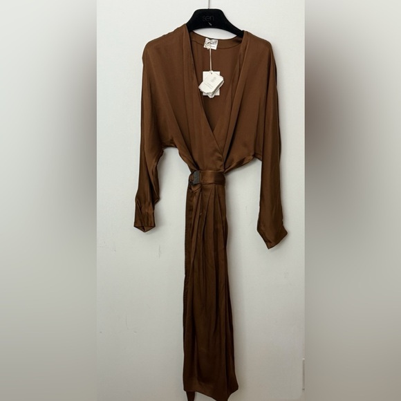 💎Brunello Cucinelli - Silk Cady V-neck Wrap dress - Picture 5 of 5